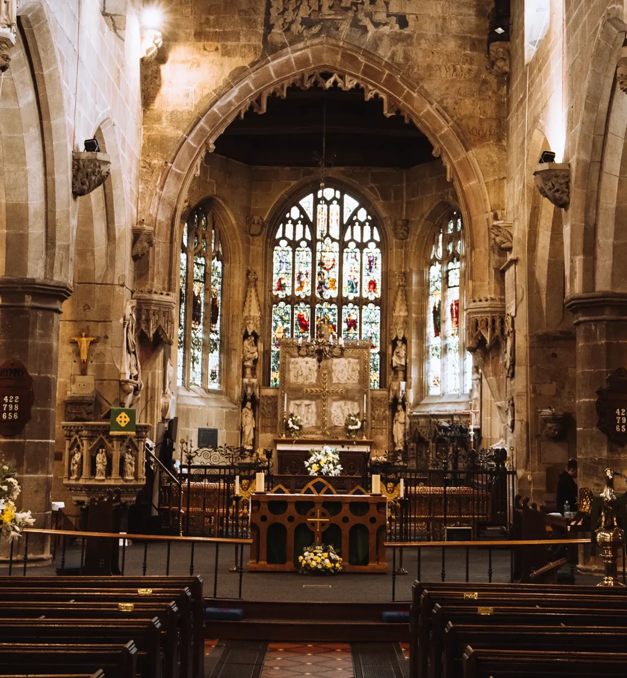 St Giles Church interior during quiet reflection