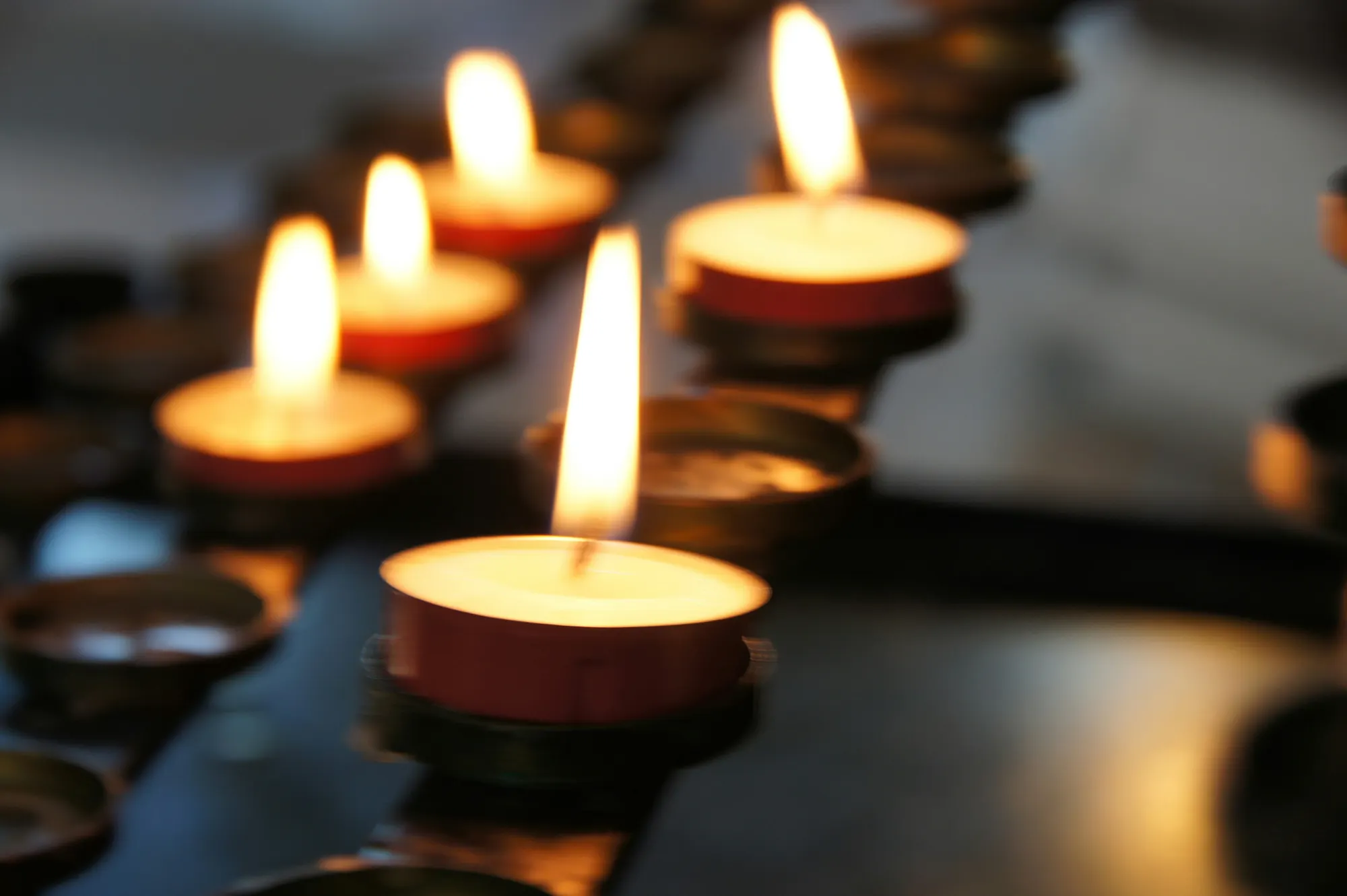 Funeral service candles at St Giles Church